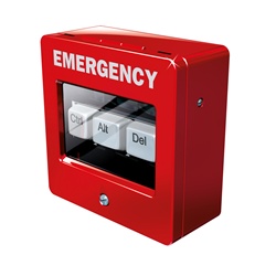 Emergency box on white background