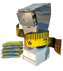 Tape measure around cabinet