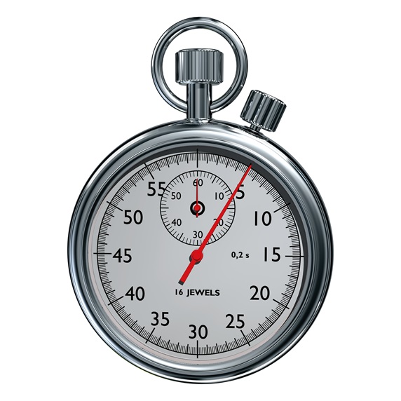 Silver stopwatch on white background