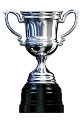 Trophy on white background