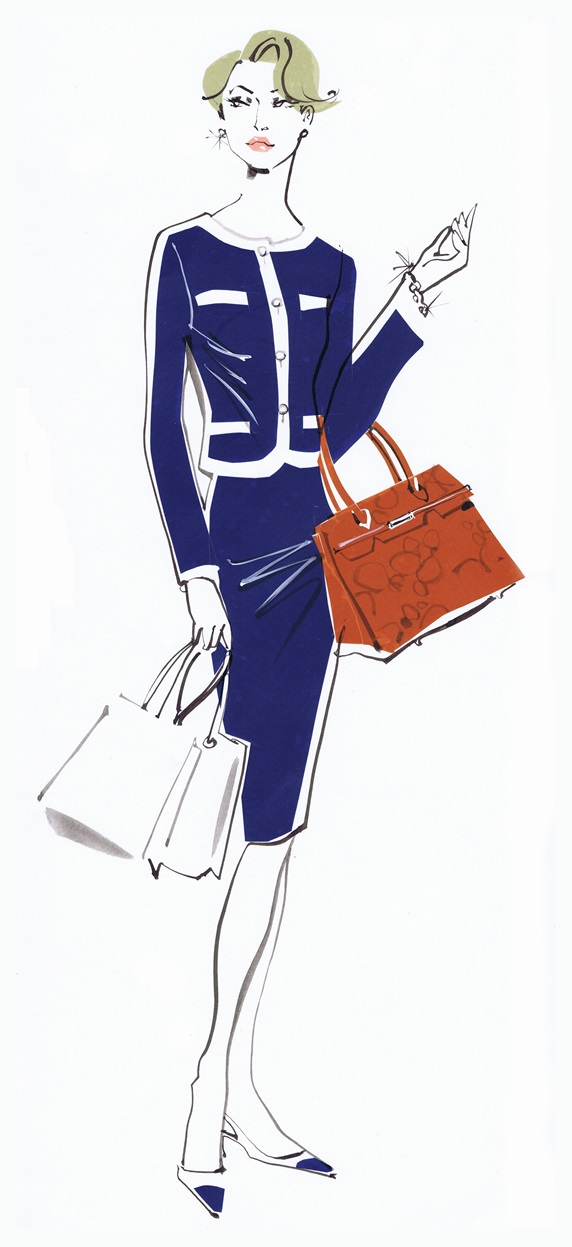 Wealthy woman with shopping bags