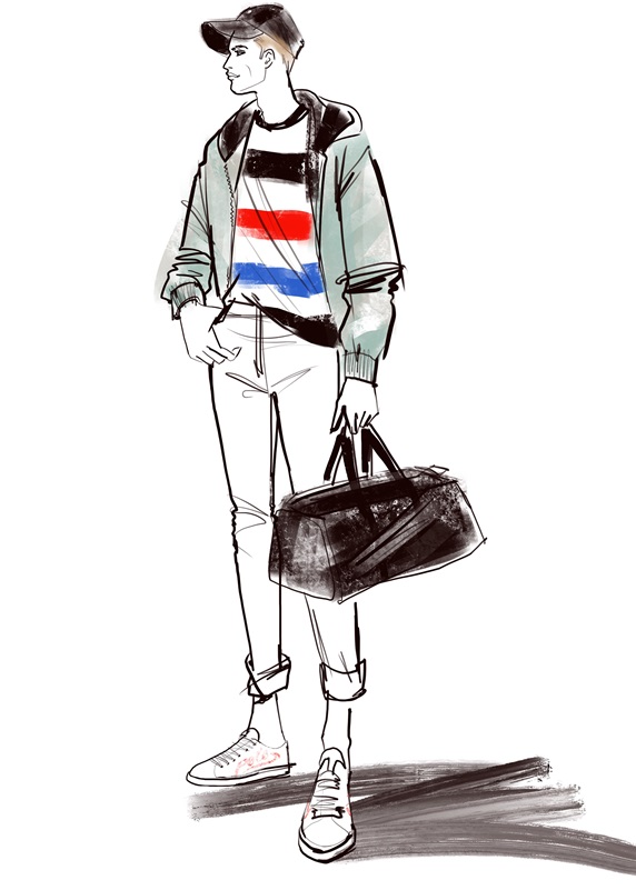 Fashionable man with bag