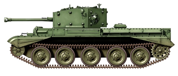 Side view of green tank, white background