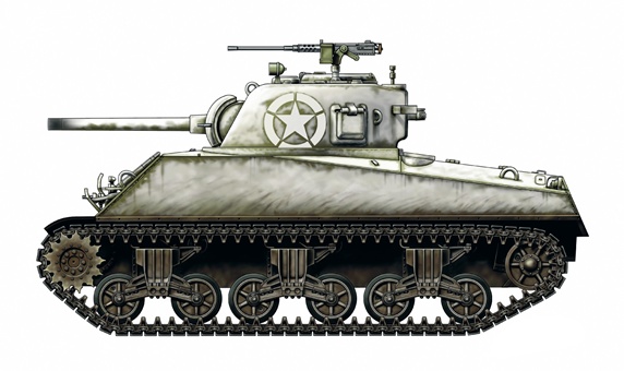 Side view of grey tank, white background