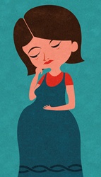 Anxious pregnant woman