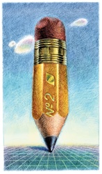 Short pencil against sky