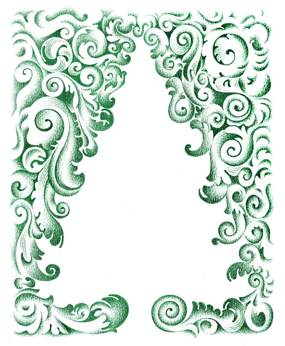 Pattern with blank space in shape of Christmas tree