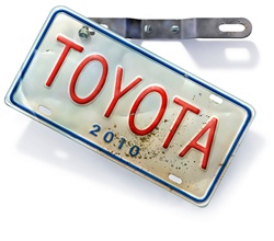 License plate with sign 'toyota'