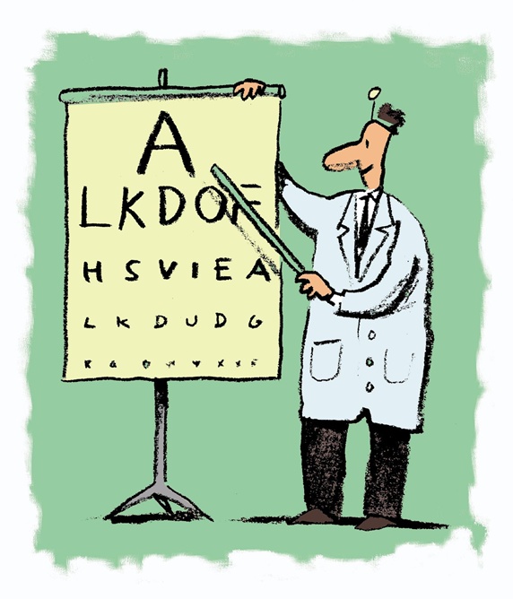 Doctor with eye chart