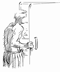 Man checking fridge
