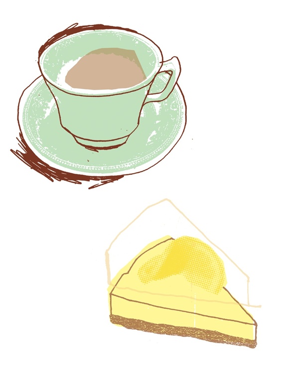 Lemon pie and coffee cup