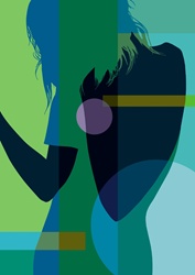 Silhouette of woman with hair on face