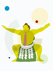 Businessman sumo wrestler