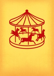 Red carousel on yellow background