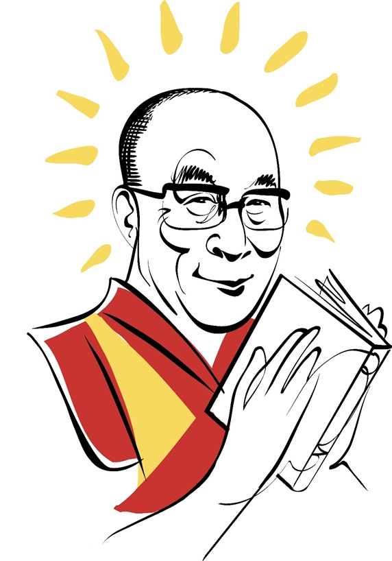 Portrait of mature monk reading book