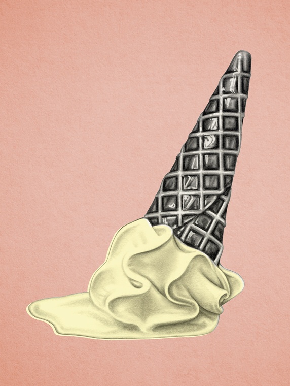 Ice cream cone fallen down