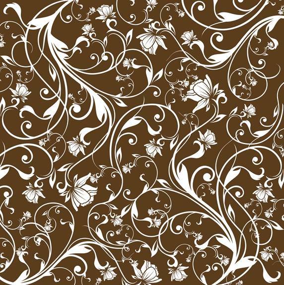 Brown and white floral pattern