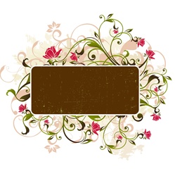 Flowers and brown rectangle