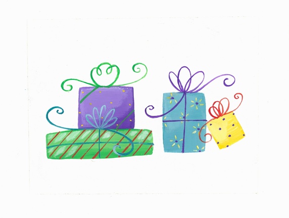 Gifts on white background