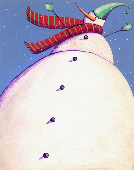Low angle view of tall snowman