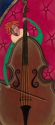 Musician playing the double bass