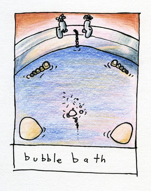 View of bubble bath