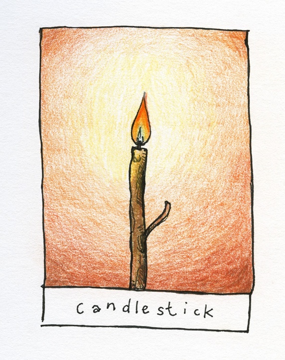 View of burning candle