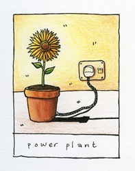 Flower in pot plugged in outlet