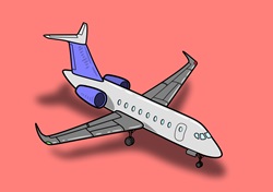 Airplane on pink background