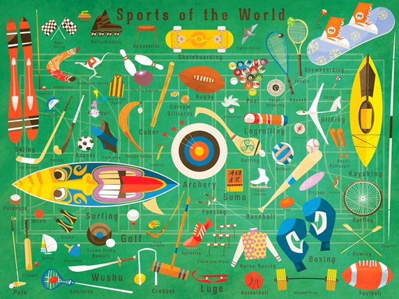 Illustration of lots of sports from around the world