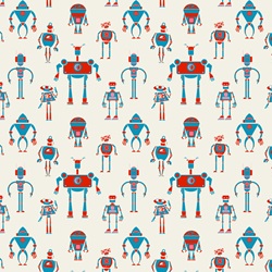 Various robots on white background