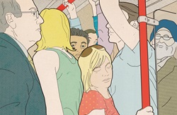 Woman squashed in overcrowded tube train