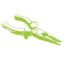 Pliers on white background