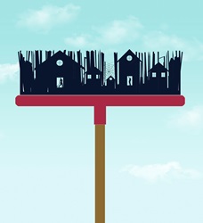 Silhouette of building on top of pole