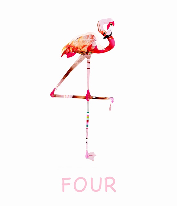 Pink flamingo standing against white background