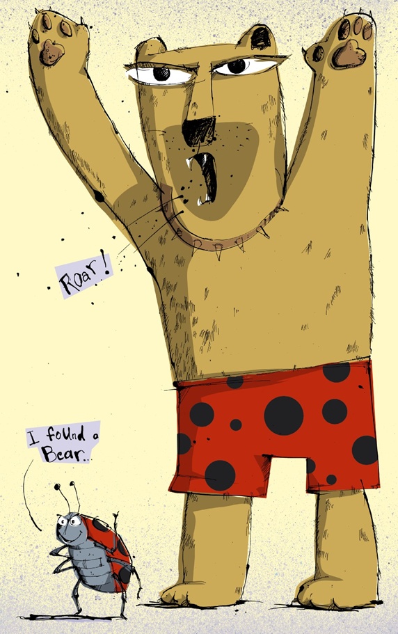 Bear in underpants and ladybug