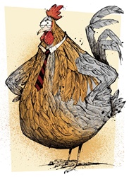 Chicken wearing neck tie