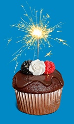 Chocolate cupcake with sparkler