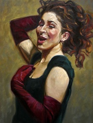Portrait of singing woman