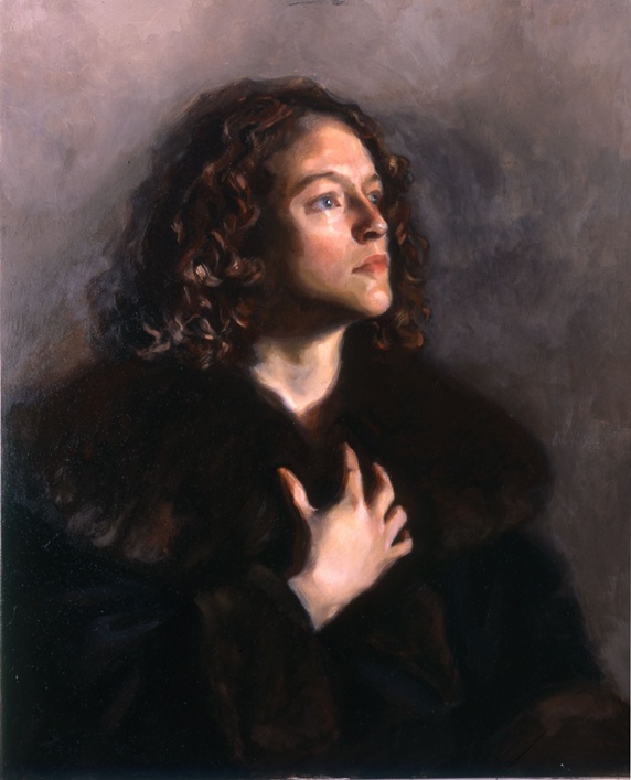 Portrait of young man with curly hair