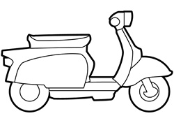 Scooter on white background