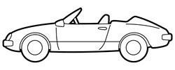 Racecar on white background