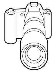 Camera on white background