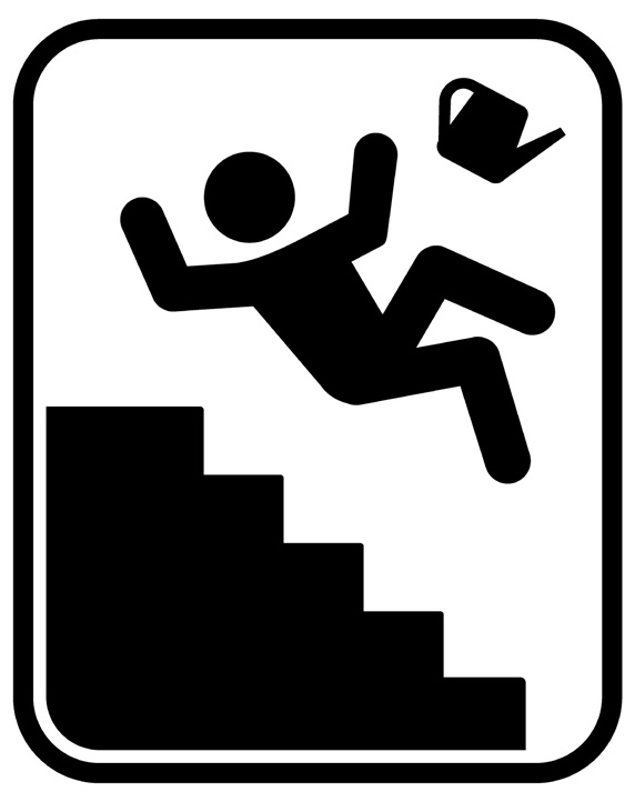 Warning sign for slippery steps