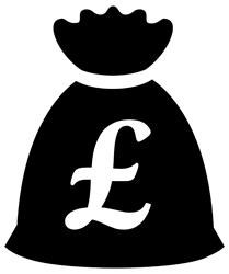 Money bag with pound symbol