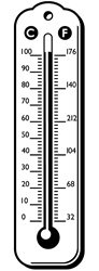 Thermometer with Celsius and Fahrenheit scale