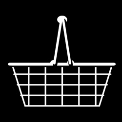Shopping basket against black background