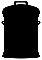 Silhouette of garbage can