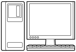 Desktop computer with blank monitor