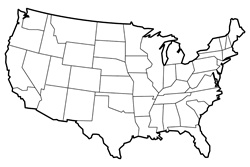 Blank map of USA